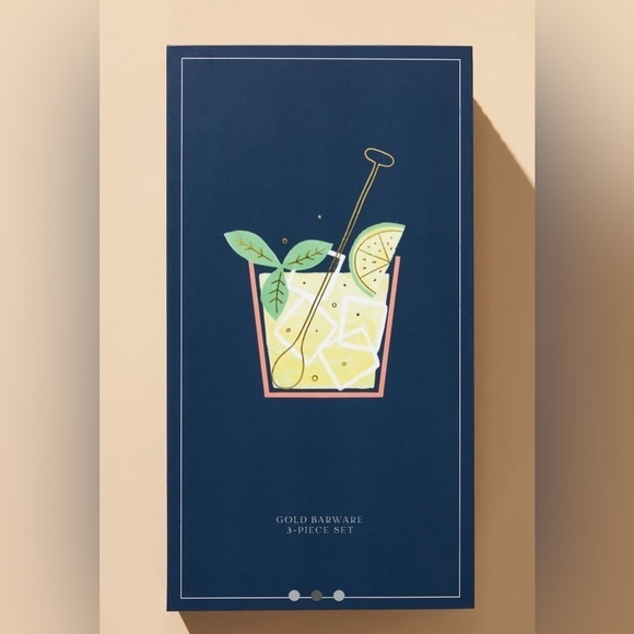 Anthropologie Other - Anthropologie 3 piece gold barware set (NEW)